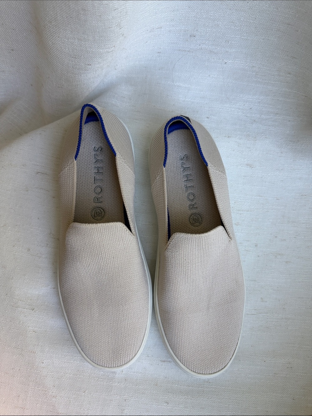 Rothy’s The Sneaker Sand Beige Slip On Shoes Size 7.5